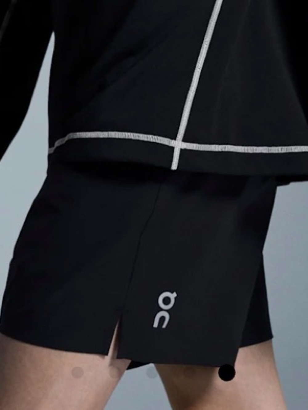 On Running Black Athletic Short with Reflective Trim